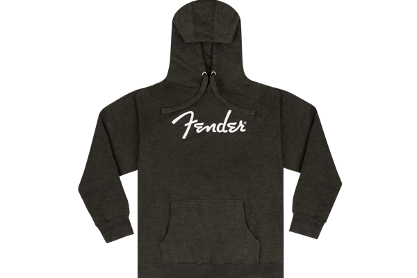 Fender® Spaghetti Logo Hoodie, Gray Heather, L