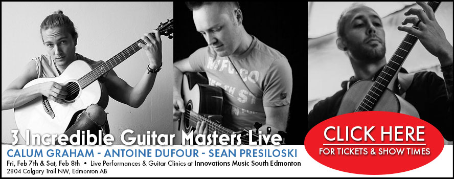 Calum Graham - Antoine Dufour - Sean Presiloski, Feb 7th & 8th at Innovations Music