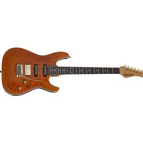 California Classic Electric Guitar With Hardcase, Transparent Amber Tamb
