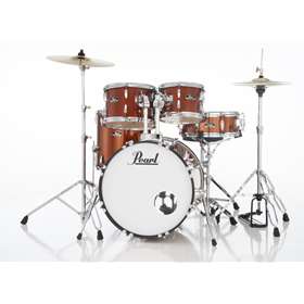 Roadshow 5-Piece Drum Set With 22" Bass Drum, Hardware & Cymbals, Burnt Orange Sparkle