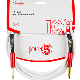 John 5 Instrument Cable, White and Red, 10'