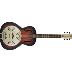 G9240 Alligator™ Round-Neck, Mahogany Body Biscuit Cone Resonator Guitar, 2-Color Sunburst