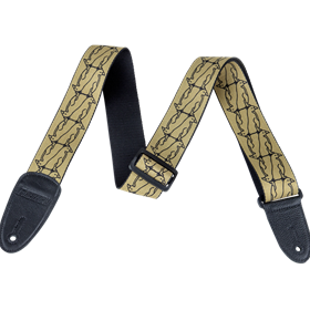 Gretsch® Alternating Gold Penguins Strap, Black