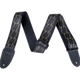 Gretsch® Alternating Black Penguins Strap, Gold