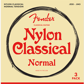 Nylon Acoustic Strings, 100 Clear/Silver, Tie End, Gauges .028-.043, 3-Pack