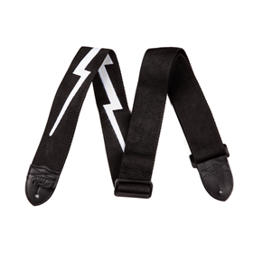 Nylon Lightning Bolt Strap, Black/White, 2"