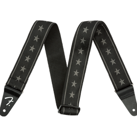 Nylon Stars and Stripes Strap, Black/Grey, 2"