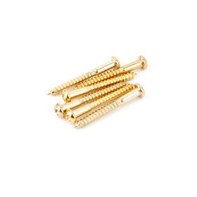 Vintage-Style Stratocaster® Bridge Mounting Screws, Phillips-Head, Gold (6)