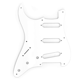 Pickguard, Stratocaster® S/S/S (Left-Hand), 8-Hole Mount, White, 1-Ply