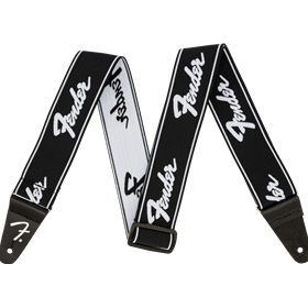 WeighLess™ Running Logo Strap, Black/White, 2"