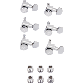 Locking Stratocaster®/Telecaster® Staggered Tuning Machines (Polished Chrome) (6)