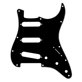Pickguard, Stratocaster® S/S/S, 11-Hole Mount, B/W/B, 3-Ply