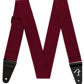 Modern Tweed Strap, Black/Red 2"