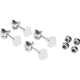 Deluxe Bass Tuners with Fluted-Shafts (4) Chrome