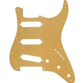 Pickguard, Stratocaster® S/S/S, 11-Hole Mount, Gold Anodized Aluminum, 1-Ply
