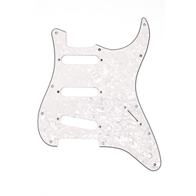 Pickguard, Stratocaster® S/S/S, 11-Hole Mount, White Pearl, 4-Ply