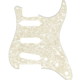 Pickguard, Stratocaster® S/S/S, 11-Hole Mount, Aged White Pearl, 4-Ply