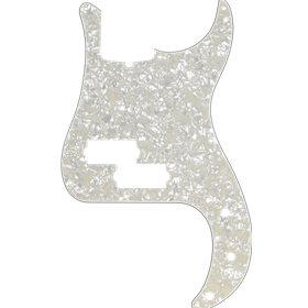 Pickguard, Precision Bass® 13-Hole Mount with Truss Rod Notch, White Pearl, 4-Ply