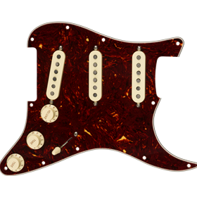 Pre-Wired Strat Pickguard, Custom Shop Texas Special SSS, Tortoise Shell 11 Hole PG