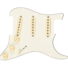 Pre-Wired Strat Pickguard, Tex-Mex SSS, Parchment 11 Hole PG