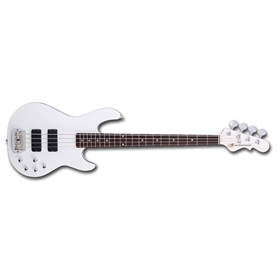 Tribute by G&L - M2000 GTB 4 string bass - Gloss White with Black Bound Body