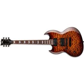 Viper-256 Left-Handed Electric Guitar, Dark Brown Sunburst