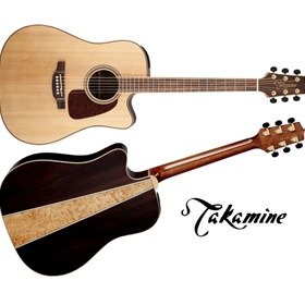 Takamine Dreadnought Cutaway Acoustic-Electric Guitar, Natural