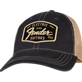 Fender® Transition Logo Patch Hat, Black/Stone One Size