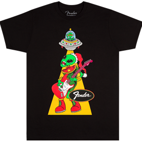 Fender® Ugly Christmas Tee, Alien, Blk, S