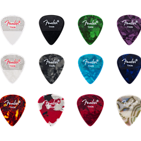 351 Dotted Celluloid Picks, 12-Pack, Thin