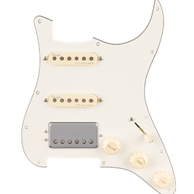 Pre-Wired Strat® Pickguard, Quadra Tap™/Ultra Noiseless™ HSS, Parchment 11 Hole PG