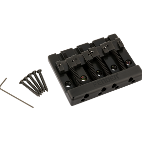 Fender® HiMass™ 4-String Bass Bridge Assembly With Zinc Saddles, Black