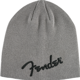 Fender® Logo Beanie, Charcoal Heather Gray, One Size
