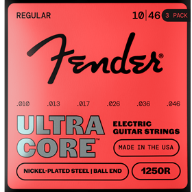 1250 Ultracore™ Guitar Strings, Nickel Plated Steel, Ball End, 1250R Gauges .010-.046, (6) 3-Pack