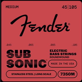 Stainless 7350's Bass Strings, Stainless Steel Roundwound, Long Scale, 7350M .045-.105 Gauges, (4)