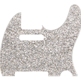Hybrid Glass/Glitter Telecaster® S/S Pickguard, Silver Sparkle