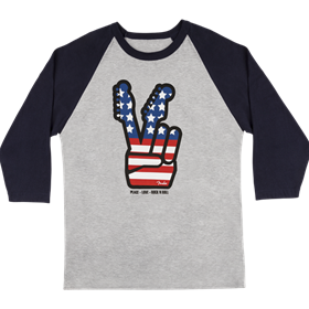 Fender® Peace Sign Raglan T-Shirt, Gray/Navy, L
