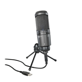 Side-address cardioid condenser microphone with USB digital output, built-in headphone jack, headpho