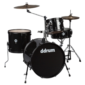ddrum D2 Rock 4pc Black Sparkle Complete Drum Kit w/ Cymbals & Hardware
