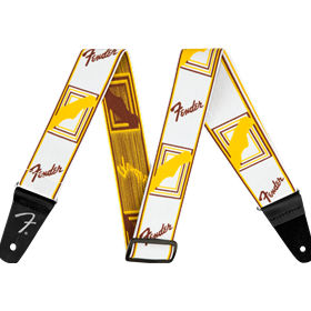 WeighLess™ Monogram Strap, White/Brown/Yellow, 2"