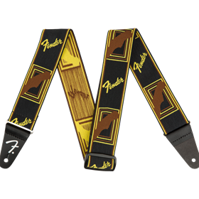 WeighLess™ Monogram Strap, Black/Yellow/Brown, 2"