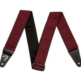 Houndstooth Jacquard Strap, Red, 2"