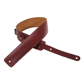 Levy's 2.5" leather guitar strap with suede backing and decorative double edge stitch