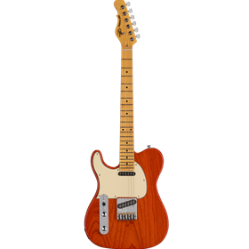 Tribute ASAT Classic Lefty - Clear Orange, Creme Pickguard, tinted gloss neck, maple fingerboard