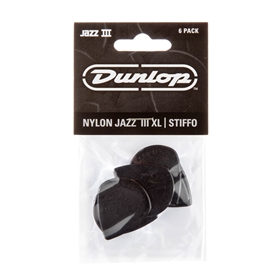 Dunlop Black Stiffo Nylon Jazz III XL Guitar Pick (6/pack)