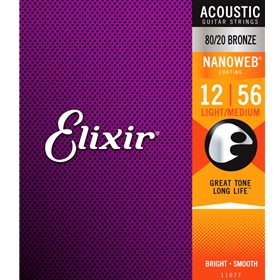 Elixir Acoustic 80/20 Bronze | Light/Medium 12-56 with NanoWeb