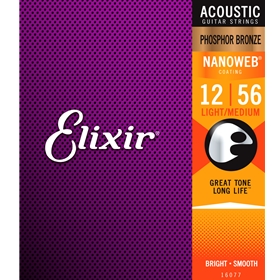 Elixir Acoustic Light/Medium 12-56 | Phosphor Bronze with Nanoweb Coating