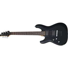 C-7 Deluxe Left Handed Satin Black 7 String Guitar With Schecter Diamond Plus