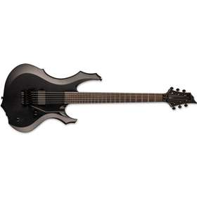 LTD F Black Metal Electric Guitar, Black Satin