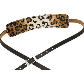 Joe Strummer Vintage Saddle Strap, Black/Leopard, 2.5"